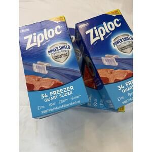 Set Of 4 Pks Ziploc bags 34 Freezer Quart  Grip N Seal Stay Power Shield